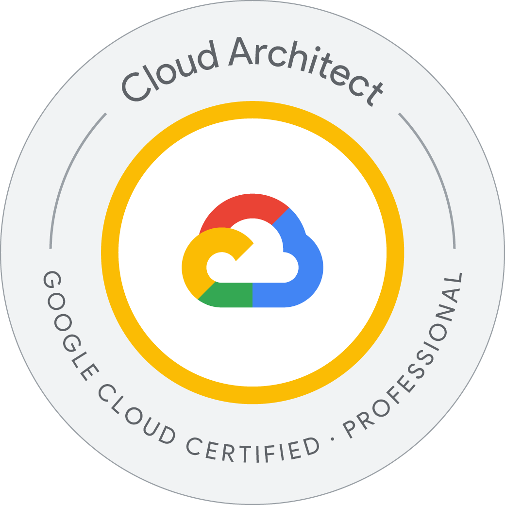 certificate of GCP Cloud Architect Professional